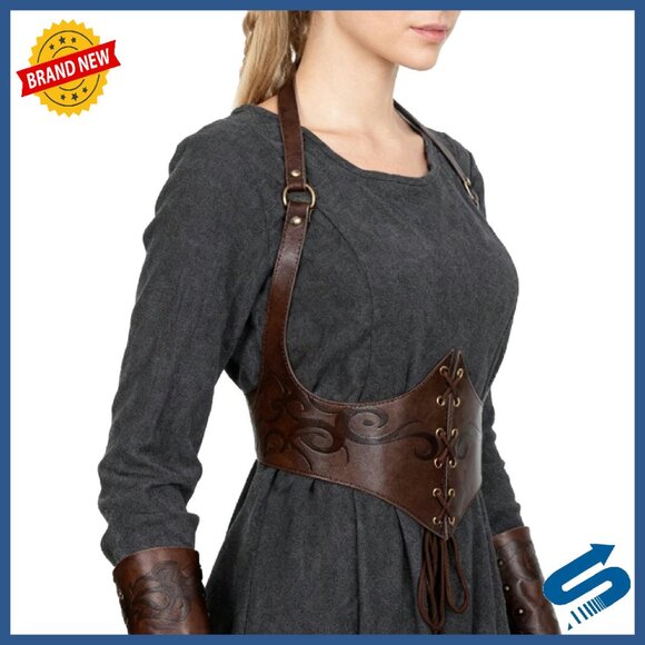 Renaissance Leather Corset Belt Women's Cinch Medieval Viking Accessory